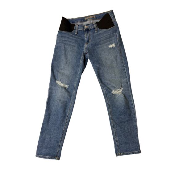 Joe's Maternity Jeans Women's 26 Bobby Boyfriend Kingstown Destruct Side Panels - Picture 1 of 7